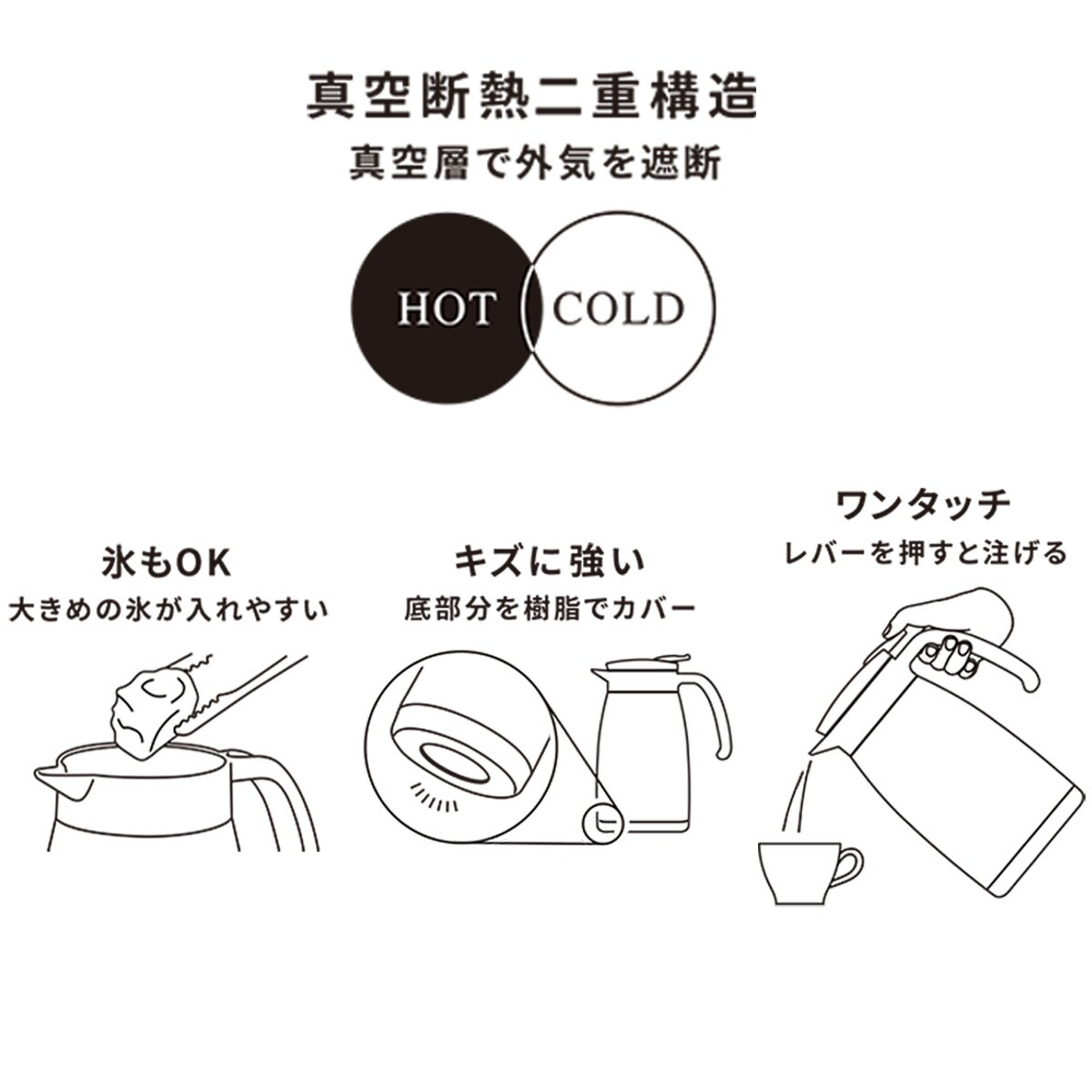 ステンレス卓上ポット (モカ)　  デコホーム