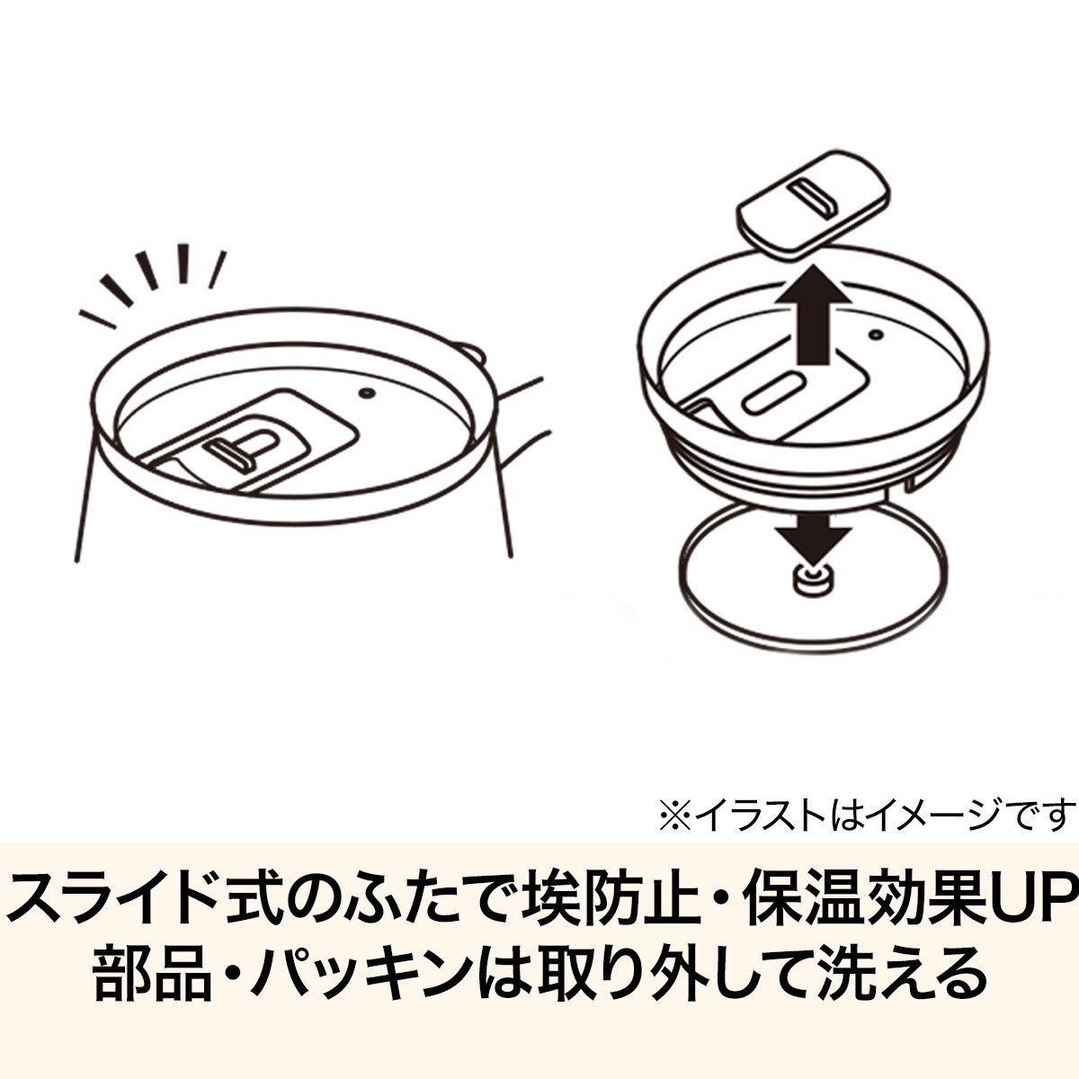 真空ステンレスマグ用　蓋(モカ GM010)  デコホーム