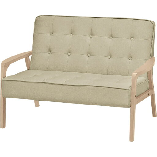 ニトリの2人用布張りソファ(ルッキ2KD YG NA)   【1年保証】(ソファ)