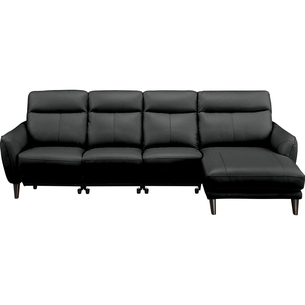 本革カウチソファ (アネーロ LC スタンダードタイプ NB BKアームレスソファセット)  【配送員設置商品】 【5年保証】