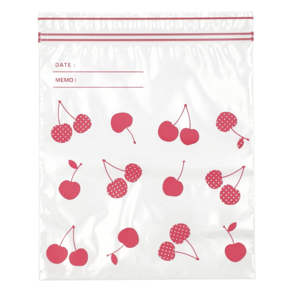 フリーザーバッグ ダブルジッパー Mサイズ 38枚入り チェリー(TWCH)