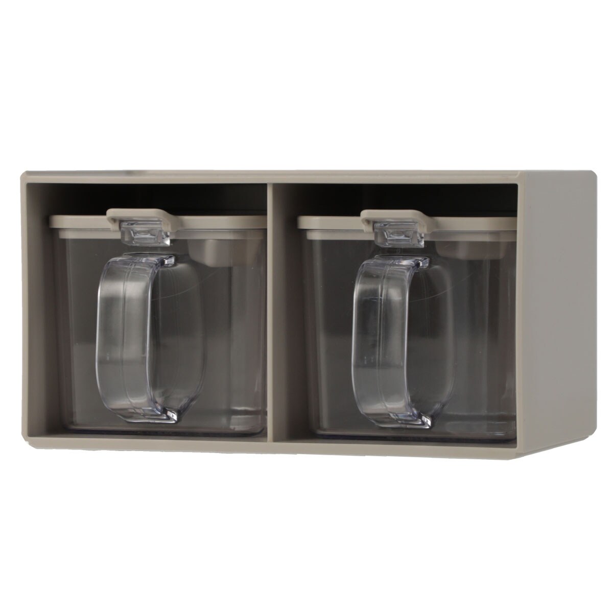 縦横置ける調味料ポット2個セット(2P モカ JC419)　  デコホーム