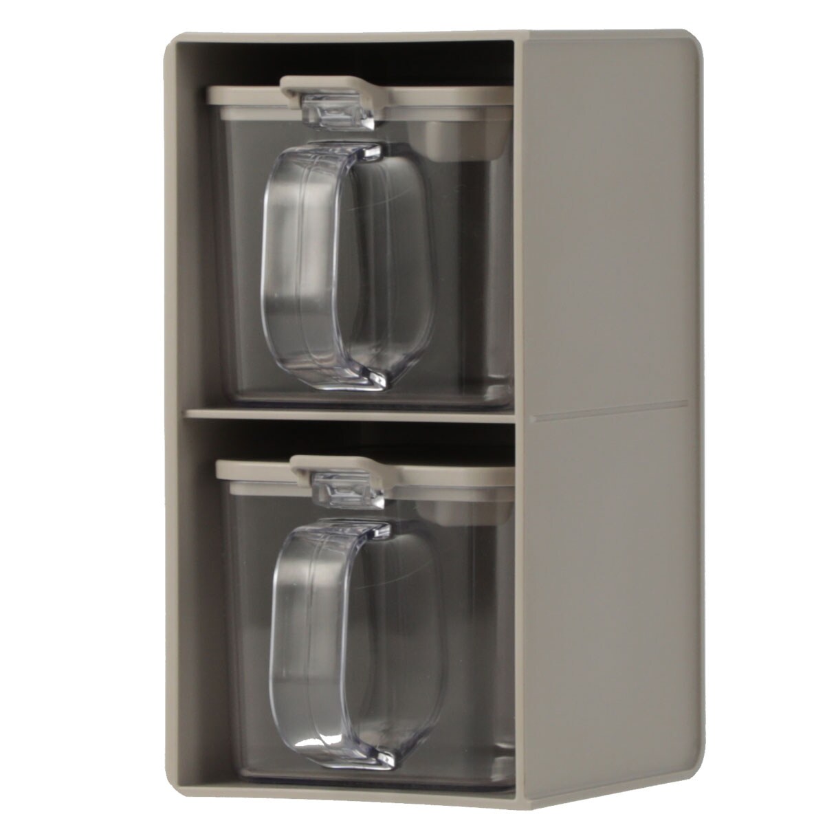 縦横置ける調味料ポット2個セット(2P モカ JC419)　  デコホーム