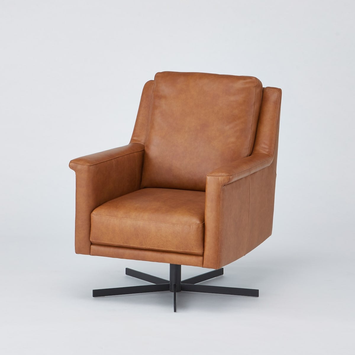 1人掛け パーソナルチェアANV001キャメル+スツール ANV001PSキャメル (Living in Comfort)  【配送員設置商品】 【5年保証】