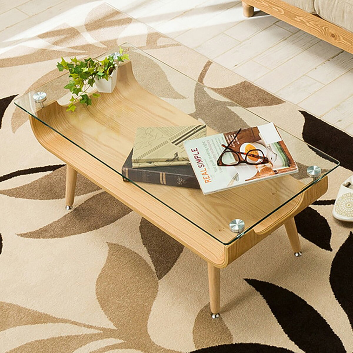 [幅96cm] センターテーブル(ノルディック2 9645 NA)   【5年保証】 テーブル ローテーブル リビングテーブル コーヒーテーブル　ガラス