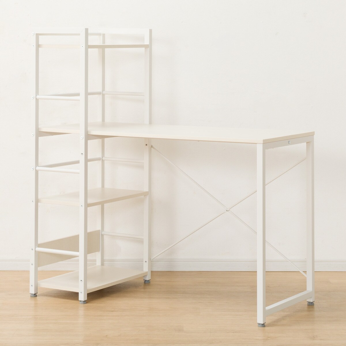 デスクチェアセット(システムデスク ZK002 110 WW/オフィスチェア OC105 GY/WH)