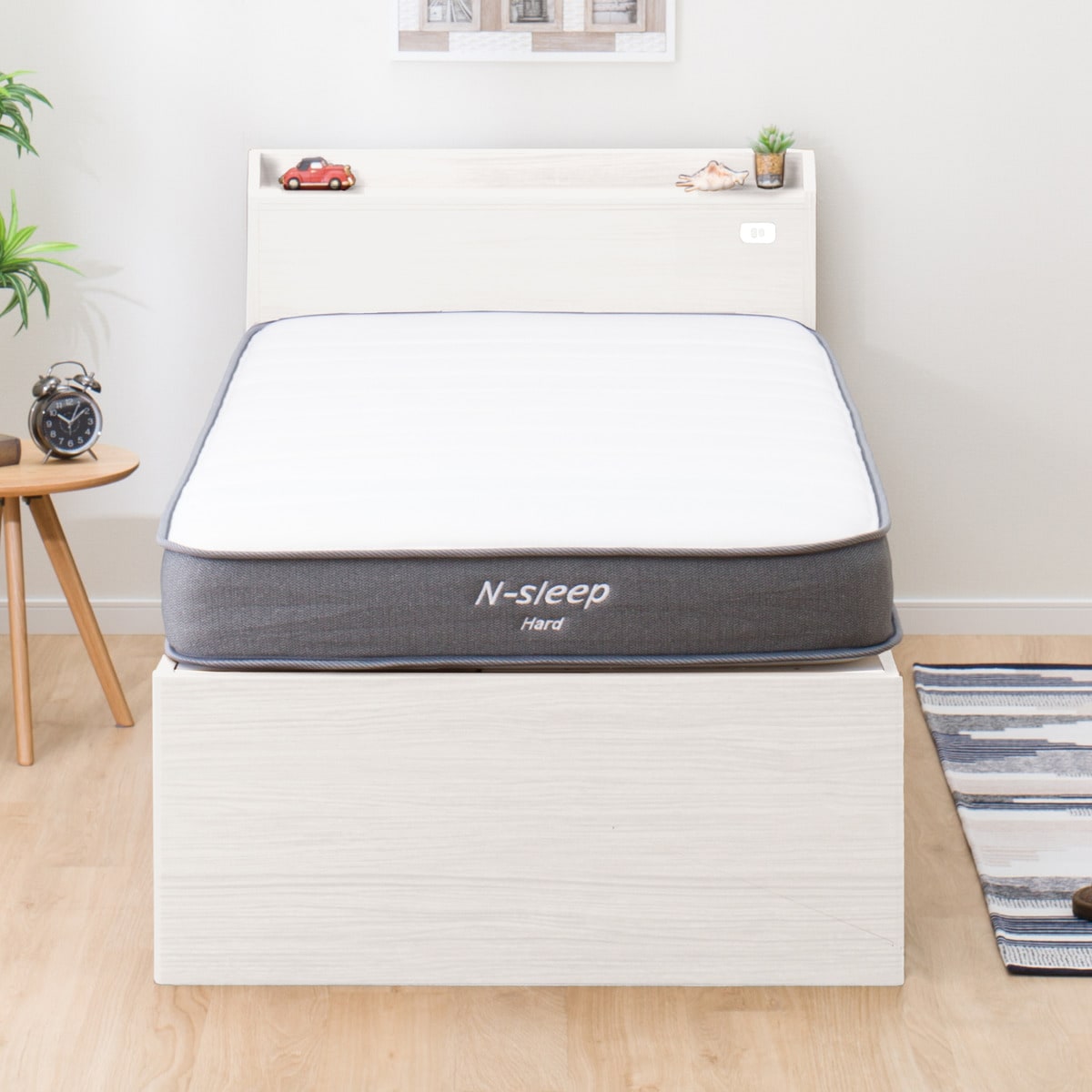 [幅97cm]ベッドフレーム＋マットレスセット(ジオWWチェスト40T/ハード03 VB)  【配送員設置】 【5年保証】