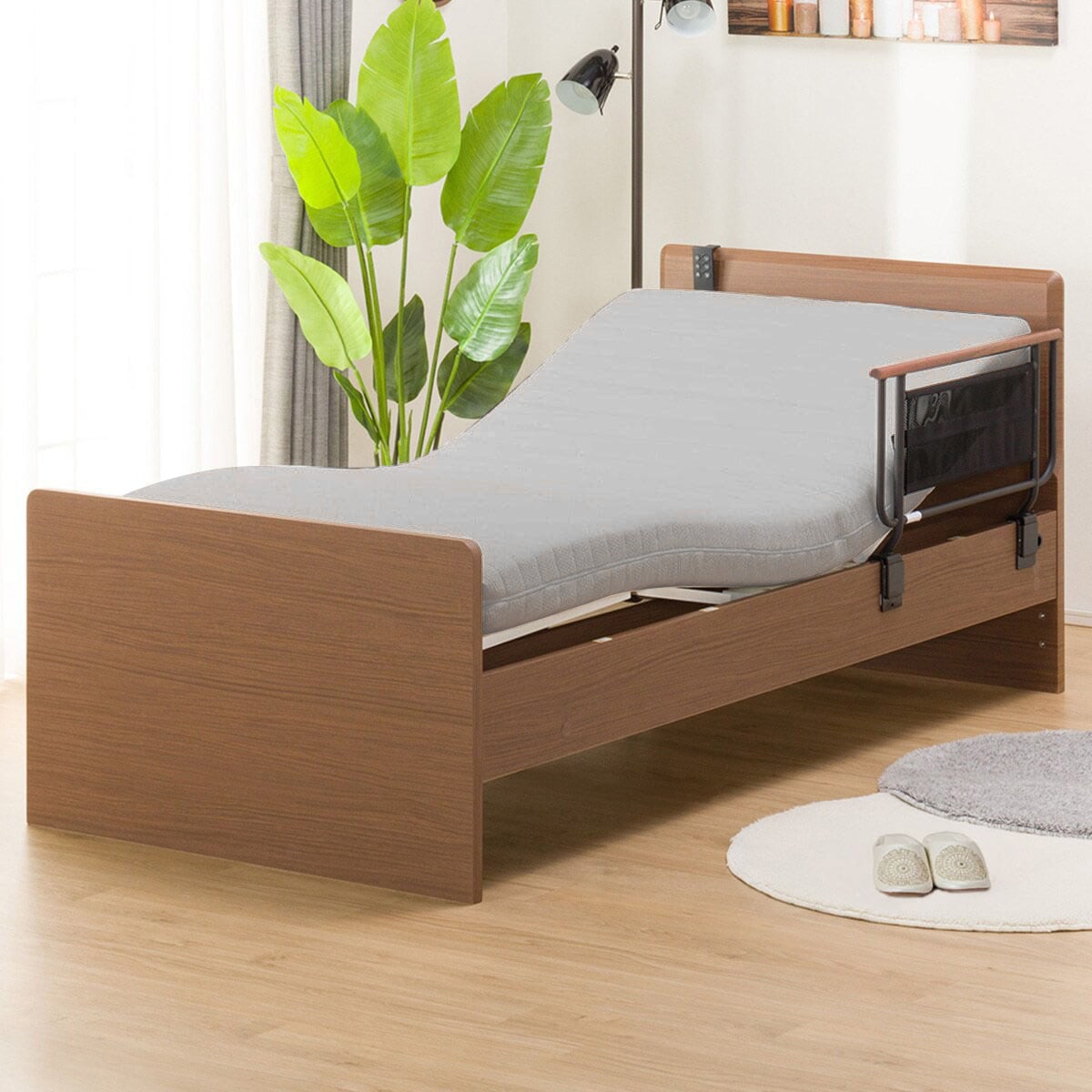 【非課税】幅98cm 電動ベッドマットレスサイドガードセット (メリッサ3 2M02 MBR/NスリープE1-03VH)  【配送員設置】 【5年/【サイドガード】1年保証】