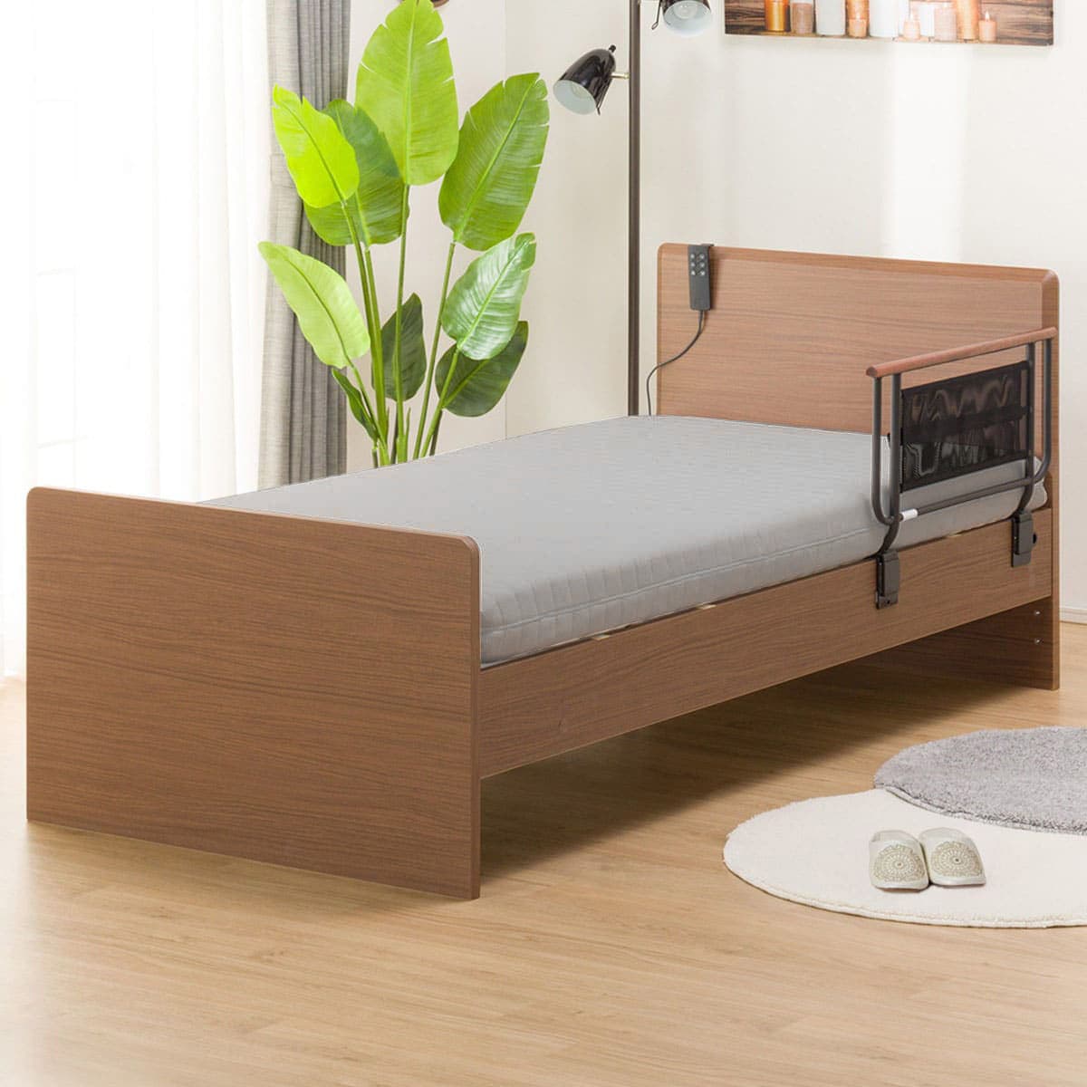 【非課税】幅98cm 電動ベッドマットレスサイドガードセット (メリッサ3 2M02 MBR/NスリープE1-03VH)  【配送員設置】 【5年/【サイドガード】1年保証】