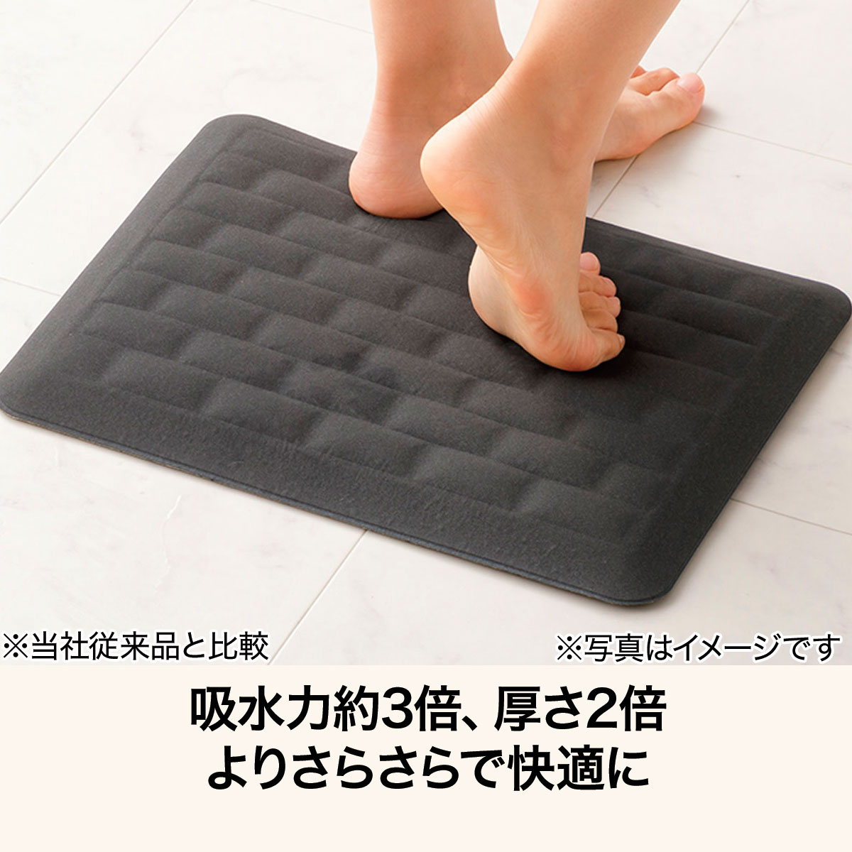 珪藻土入りやわらかバスマット(ラインアートUM06) デコホーム