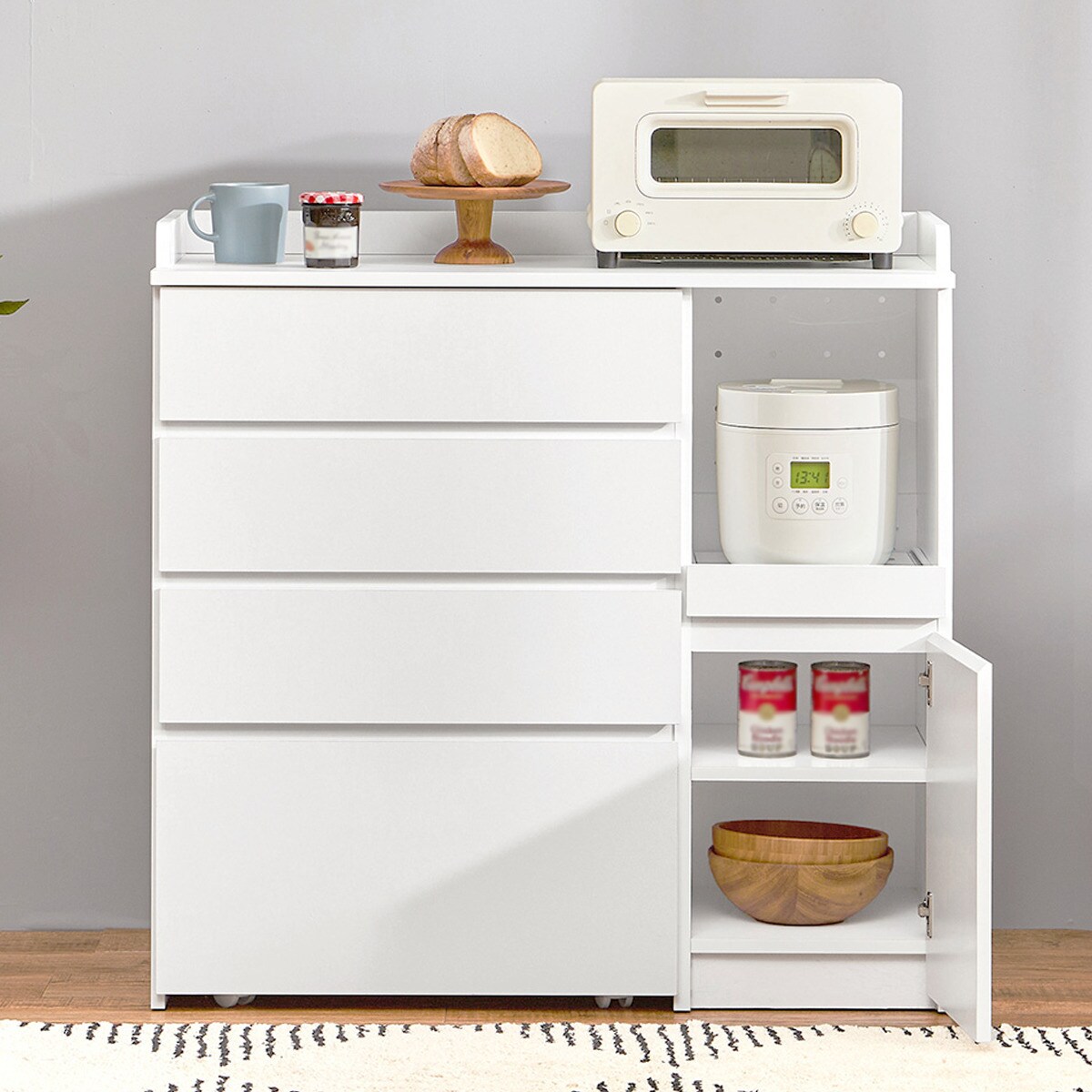 コンパクトキッチンカウンター (引き出しタイプ)　 【メーカー直送・】