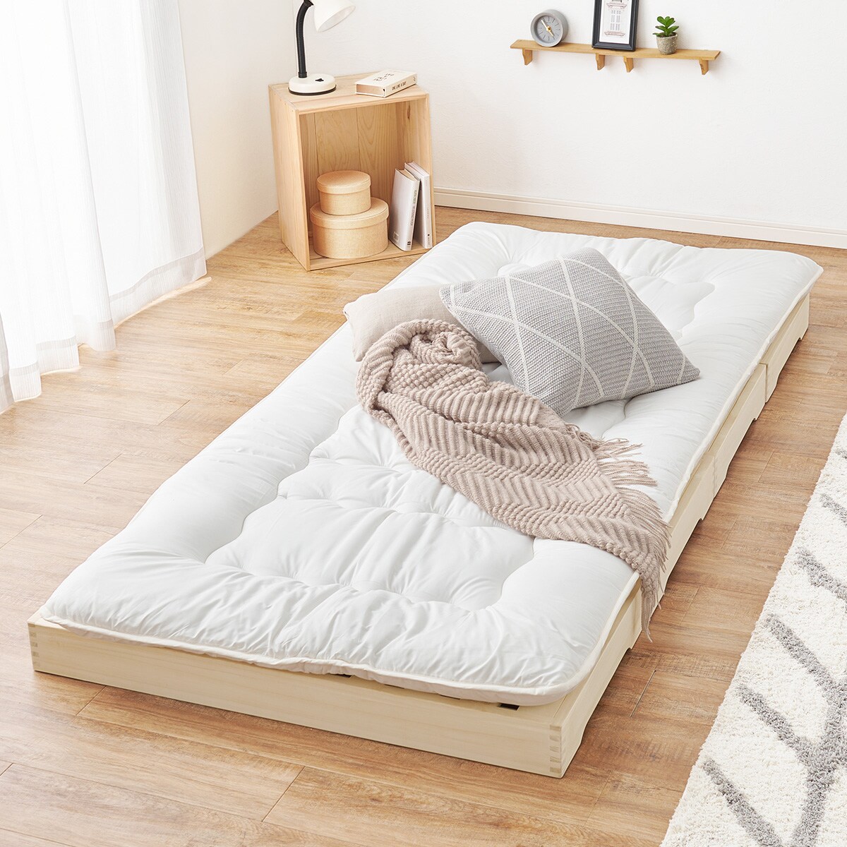 桐・頑丈設計 分割式すのこベッド(シングル)　　メーカー直送・