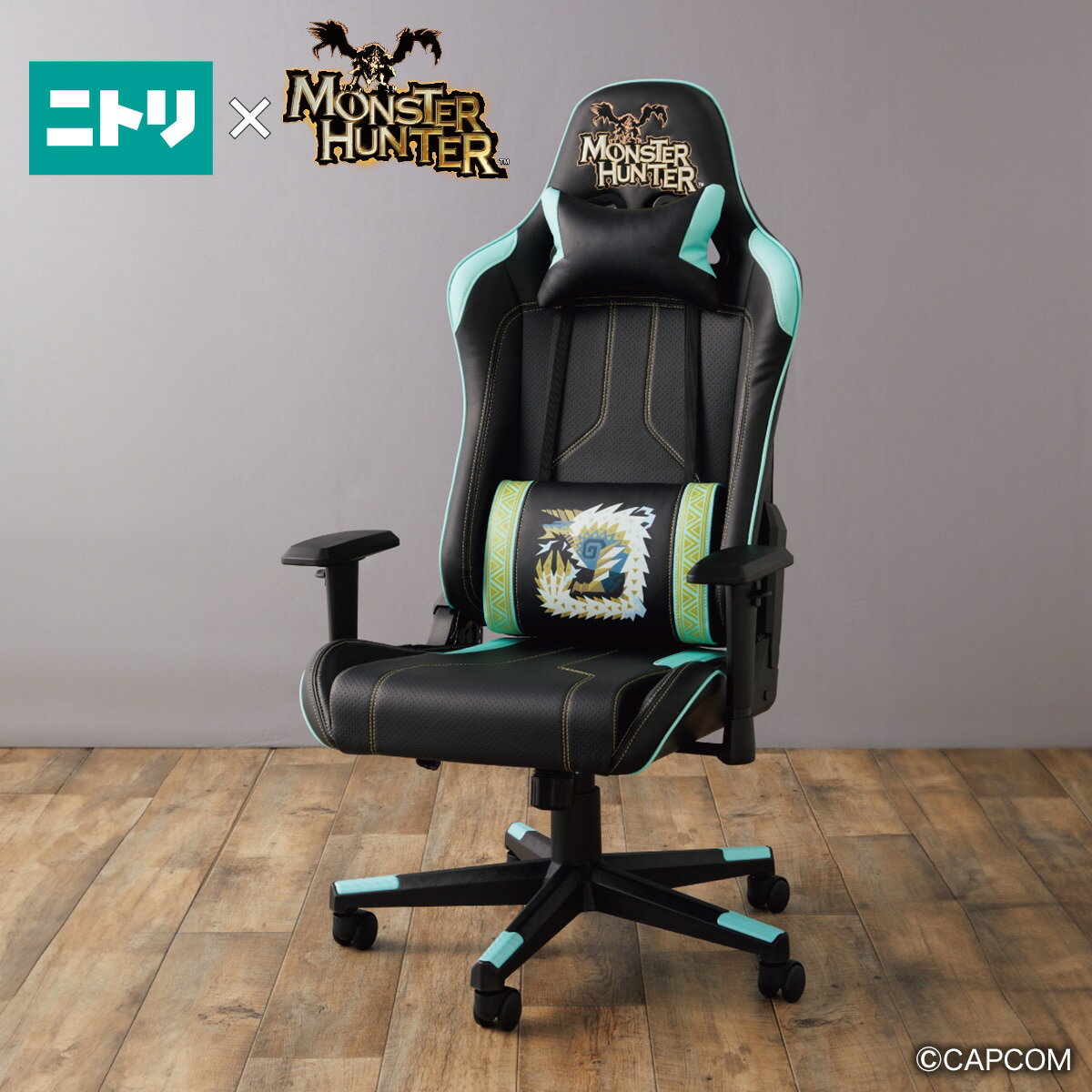 エントリーで全商品P5倍　モンスターハンターコラボゲーミングチェア(ジンオウガ)【玄関先迄納品】のサムネイル