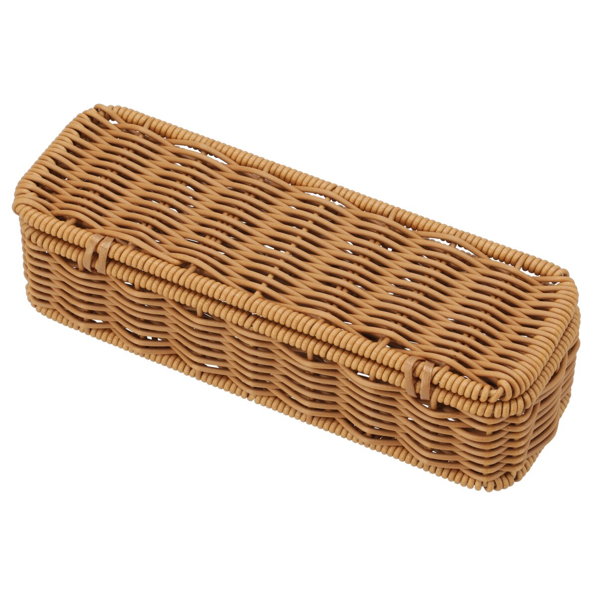 洗える抗菌蓋つきカトラリーケース(ブラウン)