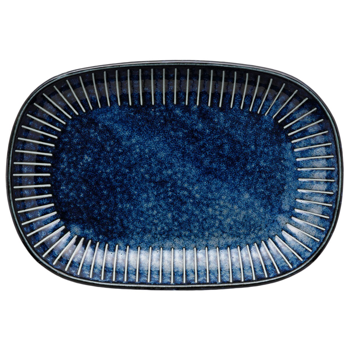 小判皿(撥水十草)　 　ネイビー グレー