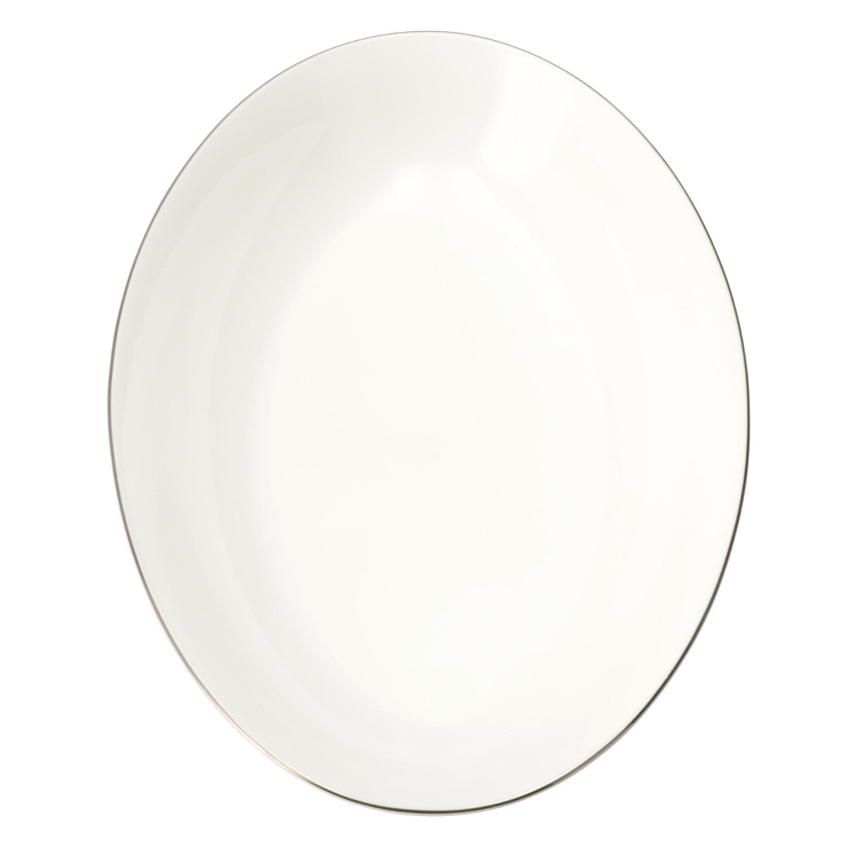 ボーンチャイナ オーバルプレート(シルバーライン BC014)