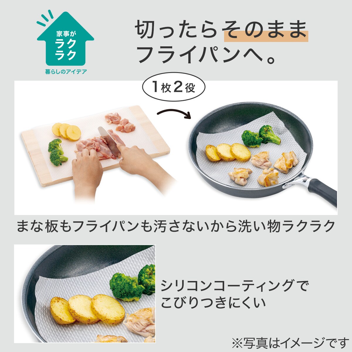 フライパンシートにもなるまな板シート