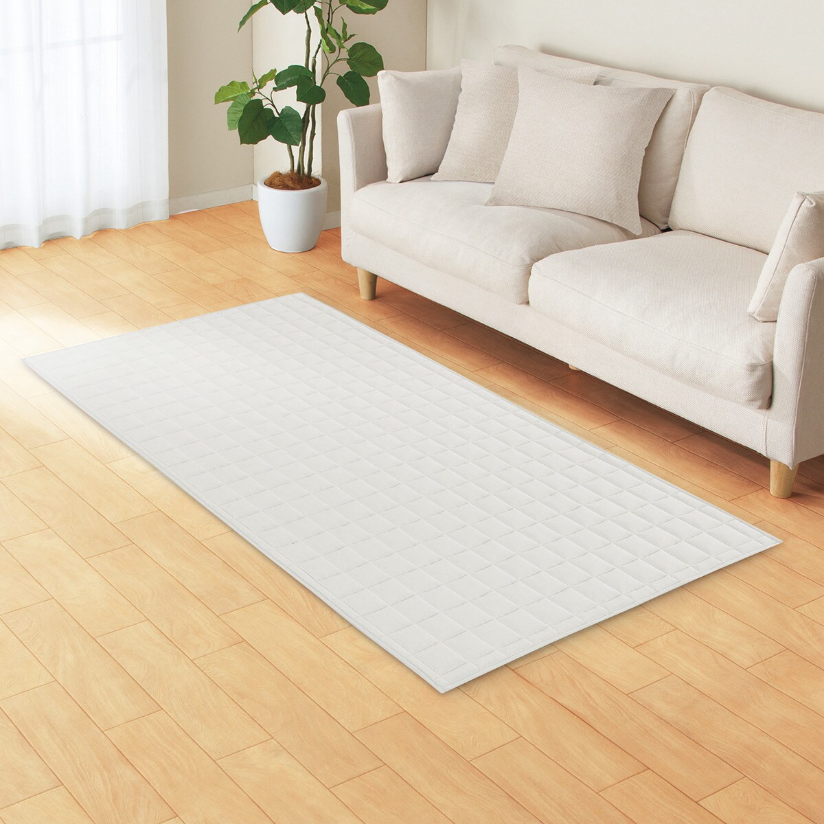 洗える接触冷感キルトラグ(Nクールg GY MX30 95×185)