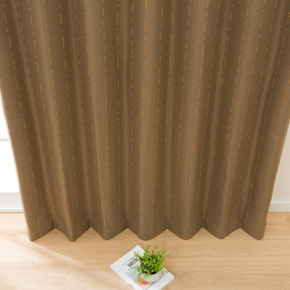 遮光2級・遮熱カーテン&遮熱・遮像レース4枚セット(RP003 ブラウン)