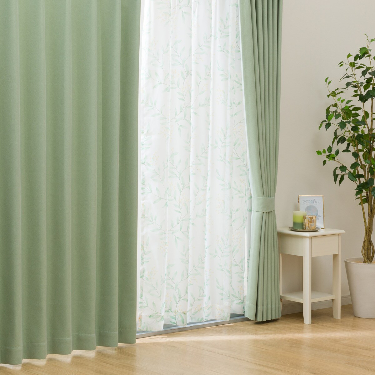 遮光2級・遮熱・遮音カーテン＆遮熱・遮像レース4枚セット(RP014)