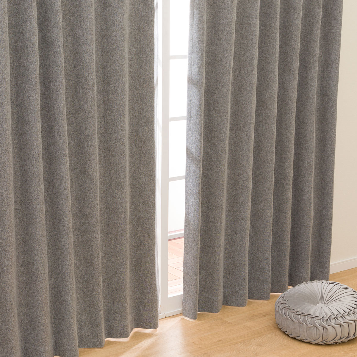 遮光ドレープカーテン(DH133 ダークグレー)　  デコホーム