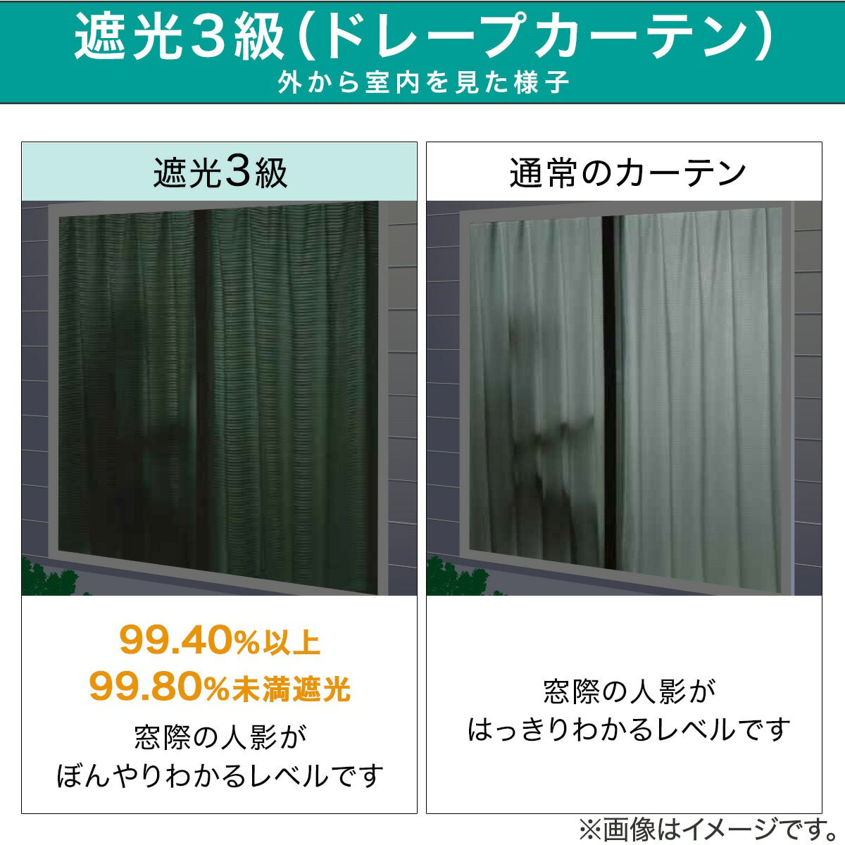 遮光・遮熱ドレープカーテン(リーフ グリーン DH164)　  デコホーム