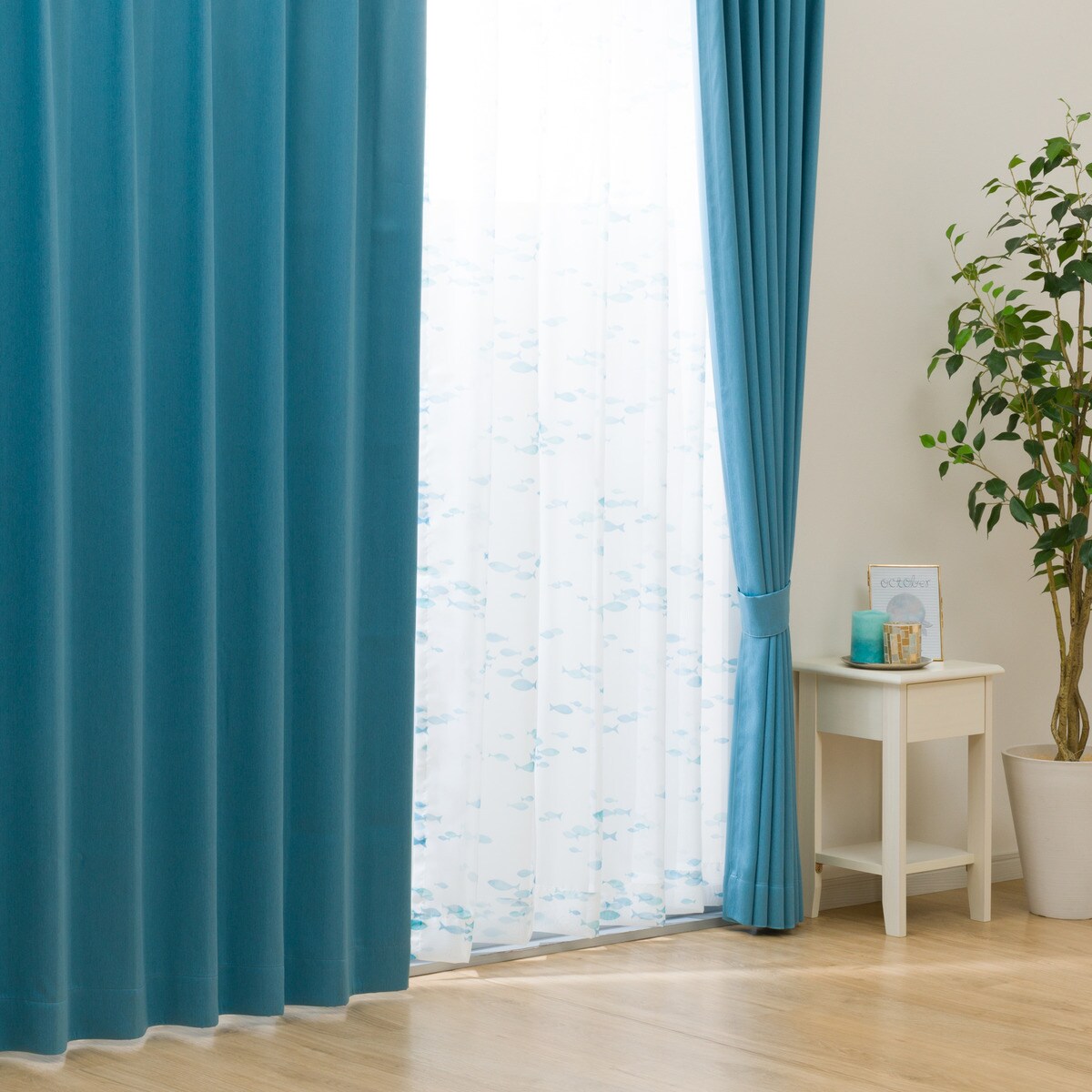 遮光1級・遮熱カーテン&遮熱・遮像レース4枚セット(RP018)