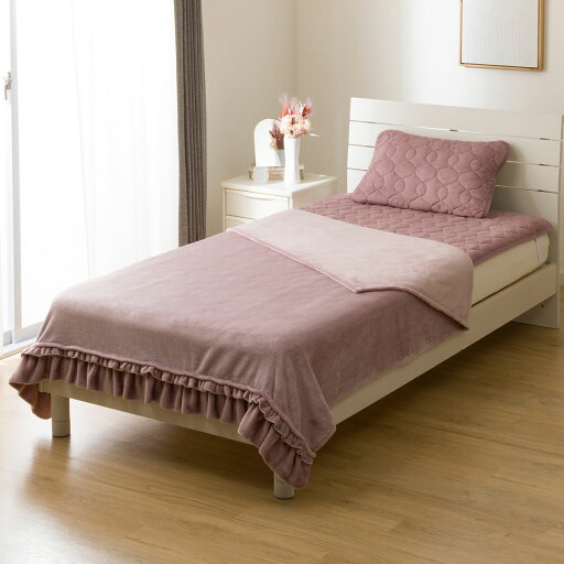 ニトリのフリル付き 毛布 シングル(ナメラカタッチフリル A2416 S)   デコホーム(布団・寝具)