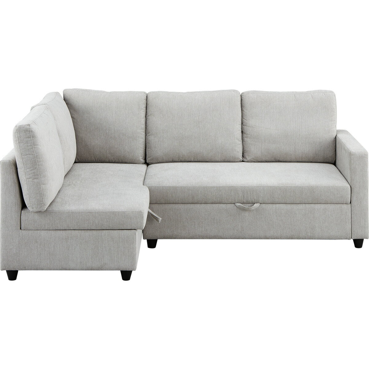 布張り収納付きコーナーソファ(ノアーク2 GY)　 【配送員設置商品】