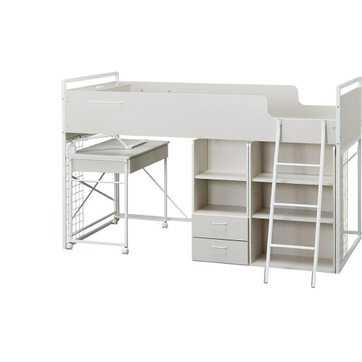 【エントリーで全商品P5倍】システムベッドデスク(デニッシュ25 デスクライト付き)【配送員設置商品】