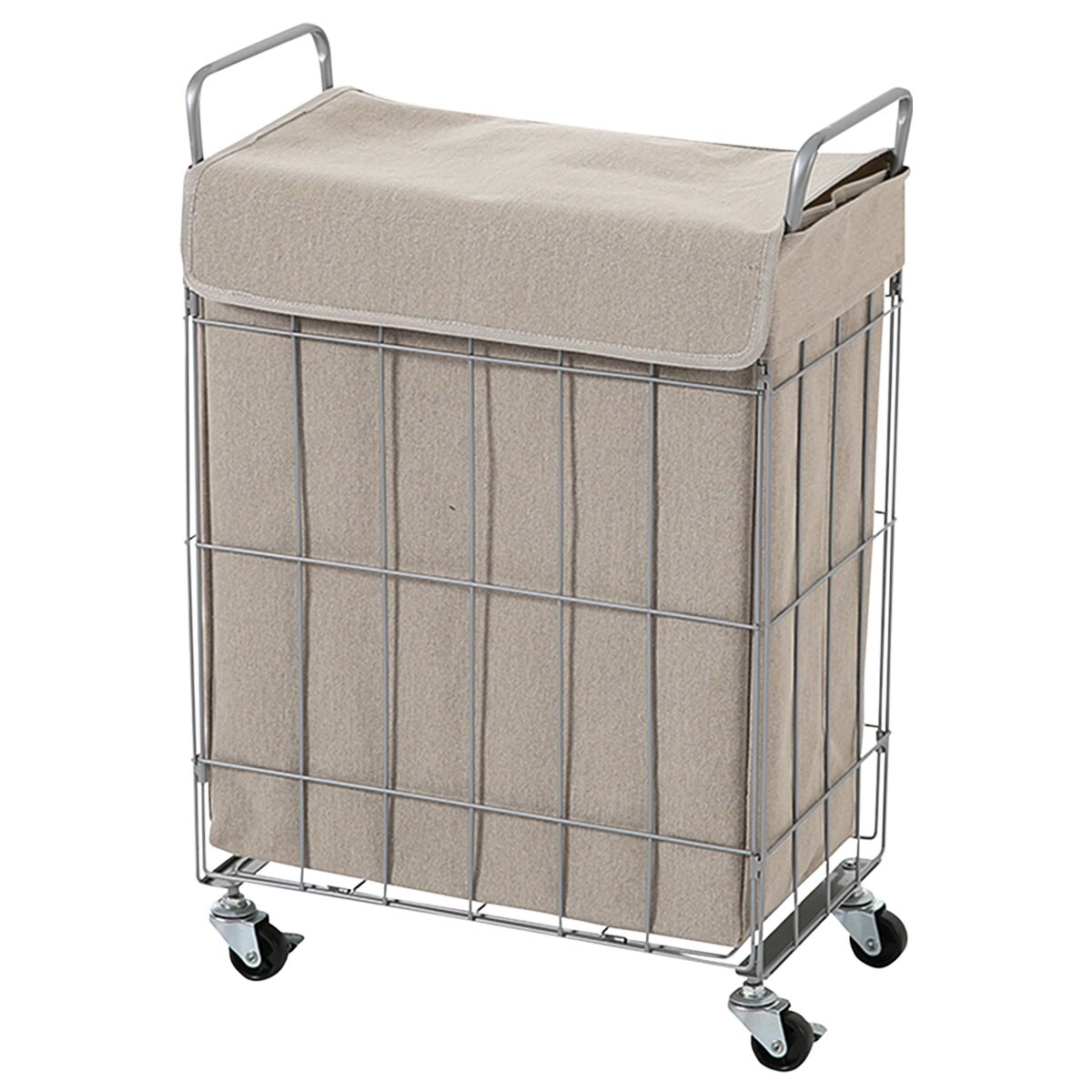 ニトリのふた付きランドリーワゴン(GY YT08)(リビング収納)