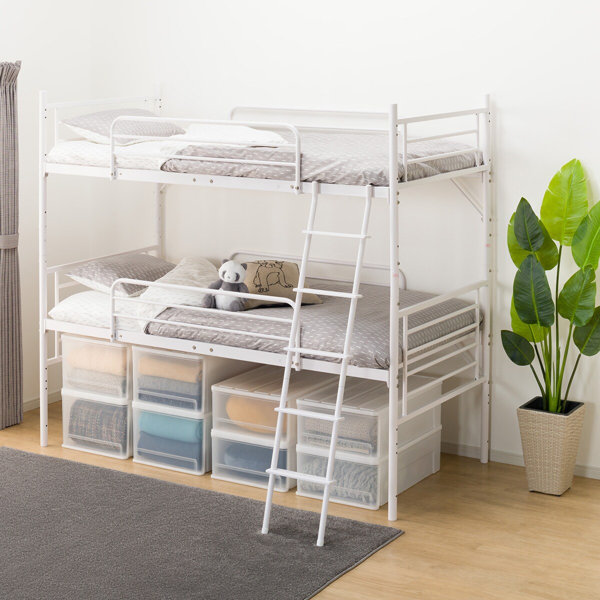 閉店セール中につき、通常特価28,478円より30％引きのの19,934円!　　2段ベッド　ニトリ 二段ベッド モデルコドノ ホワイト 白 はしご付き 寝具　新品参考価格50,824円 楽天市場】ニトリ 二段ベッドの通販