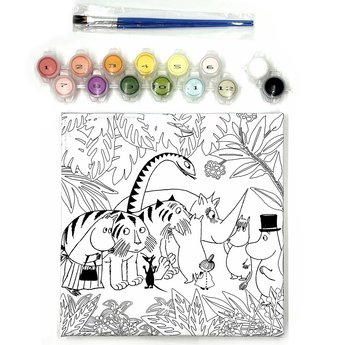 ぬりえキャンバス ジャングルの出会い (200×200)　ニトリ 【玄関先迄納品】