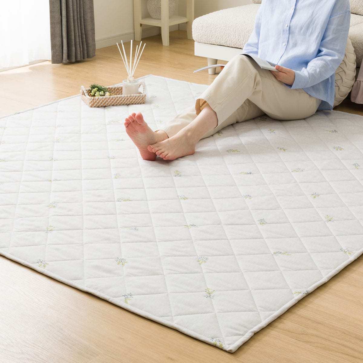 洗えるキルトラグ ミモザ(gST3)　  デコホーム