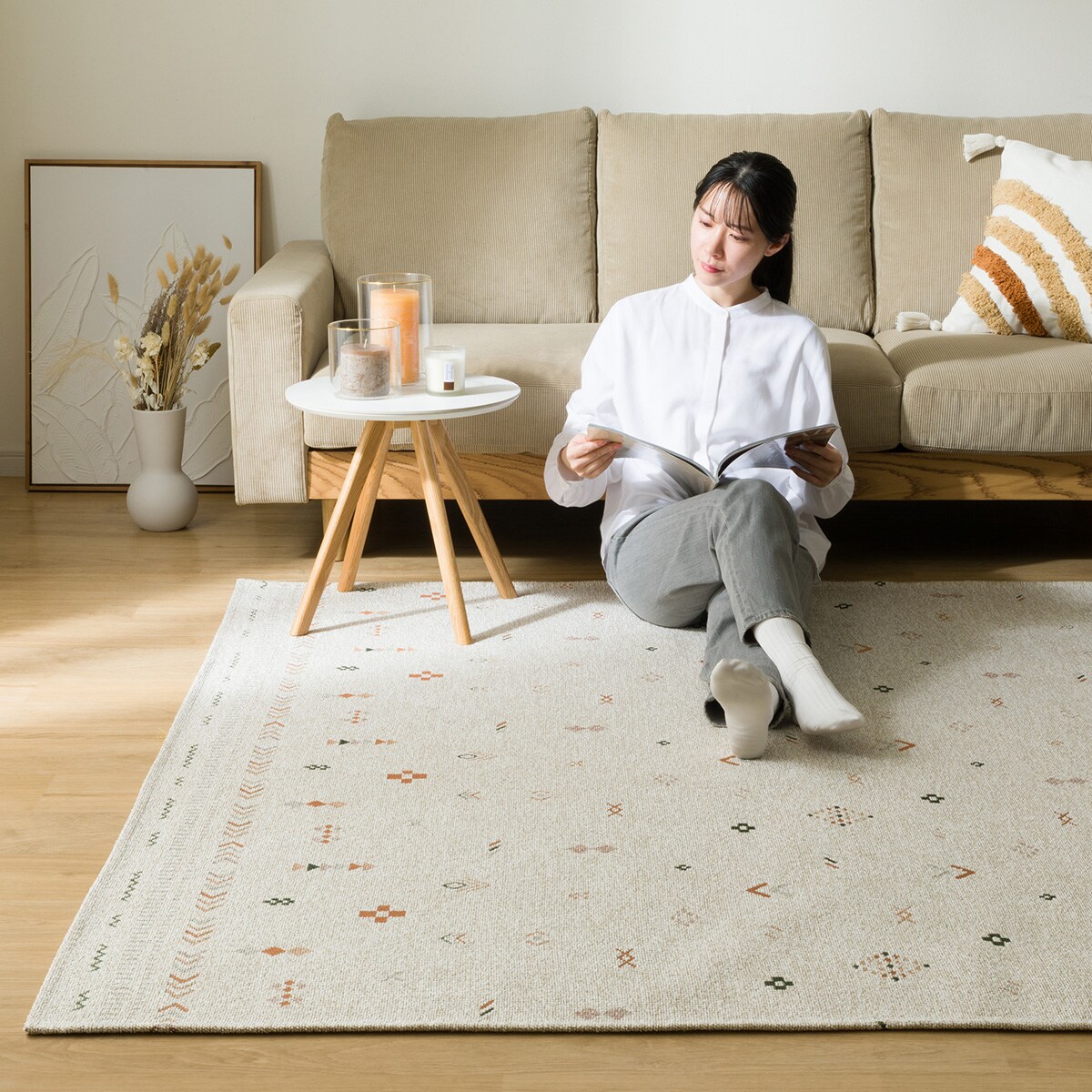 ジャカード織りラグ(JA03)