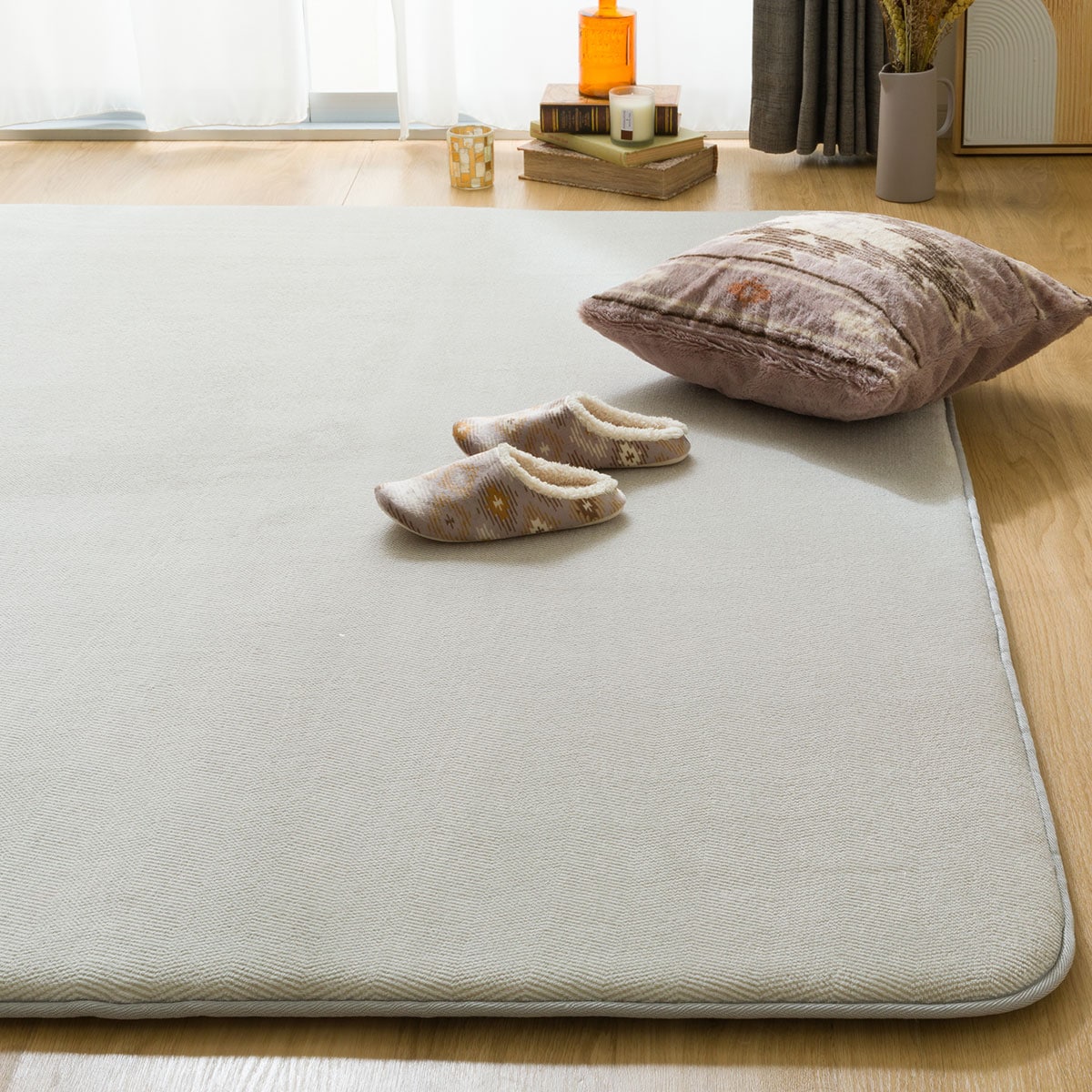 30mmウレタン入り防汚加工+防ダニ加工+防音ラグ(グレー PL17)