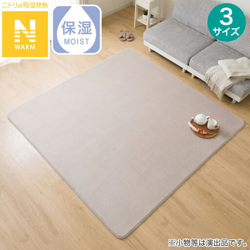 ニトリの洗える!10mmウレタン入り吸湿発熱+蓄熱+保湿ラグ (Nウォーム ライトモカ gDA1) デコホーム(ラグ・マット)