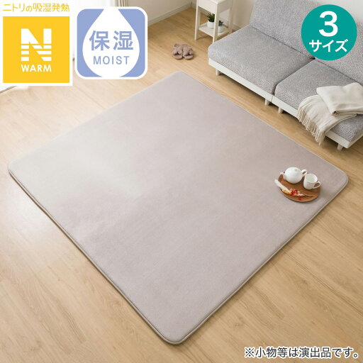 ニトリの極厚30mmウレタン入り吸湿発熱+蓄熱+保湿+防音ラグ (Nウォーム ライトモカ gDA2) デコホーム(ラグ・マット)