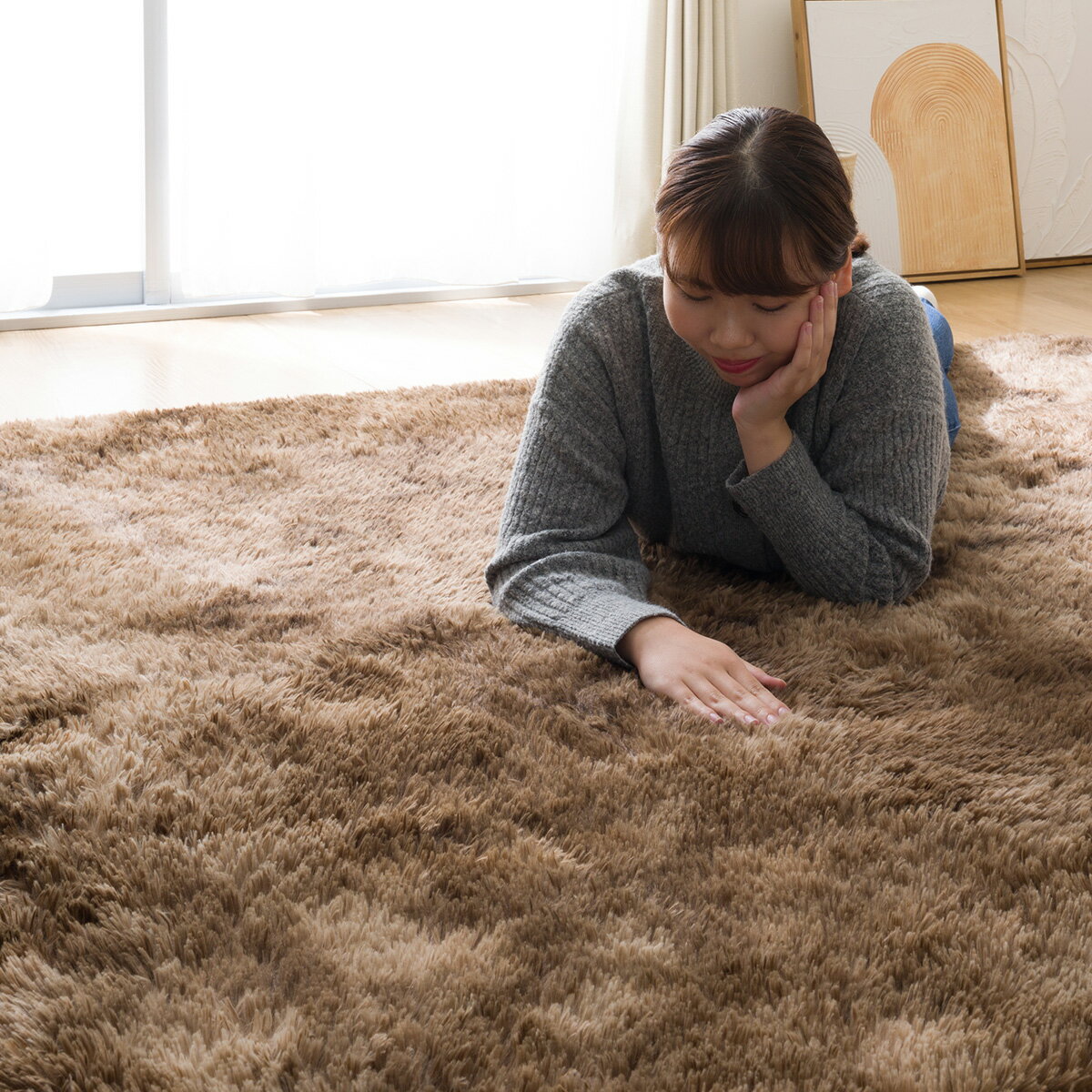 30mmウレタン入り 防汚加工+防ダニ加工+防音ラグ(BR PL09)