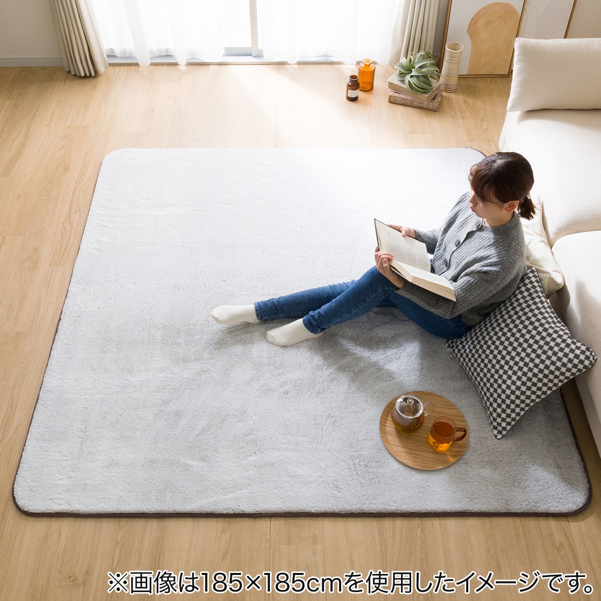 洗える 吸湿発熱+蓄熱+保湿 + 抗菌防臭加工+防ダニ加工ラグ(NウォームWSP MO MX52)