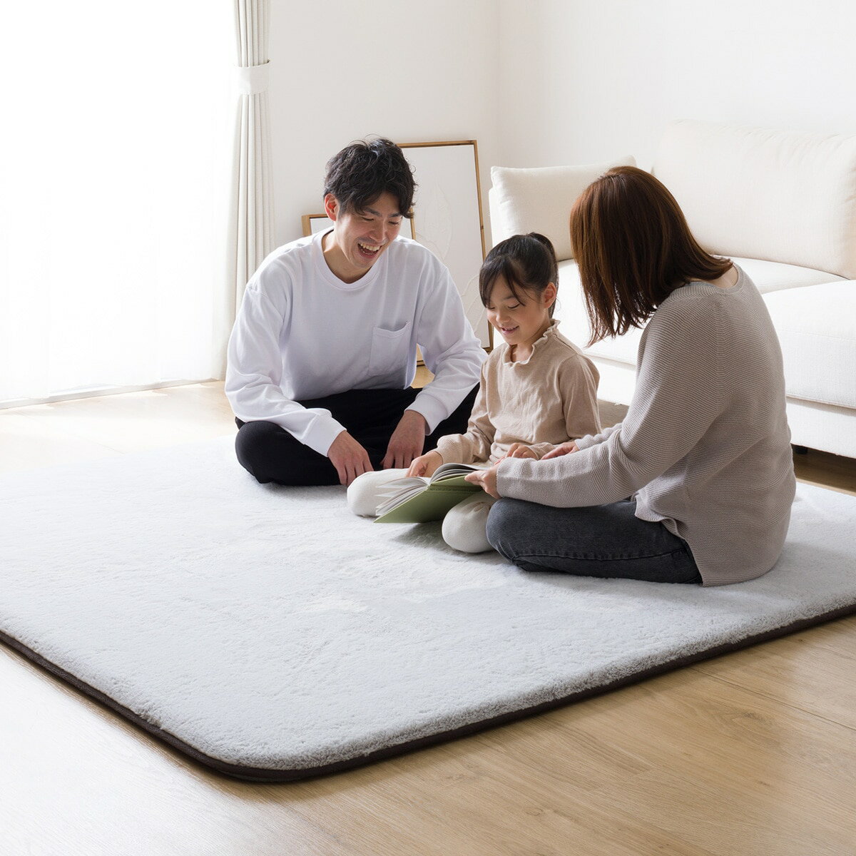 極厚30mmウレタン入り 吸湿発熱+蓄熱+保湿+防音+防汚加工+防ダニ加工ラグ(NウォームWSP PL MOMX56)