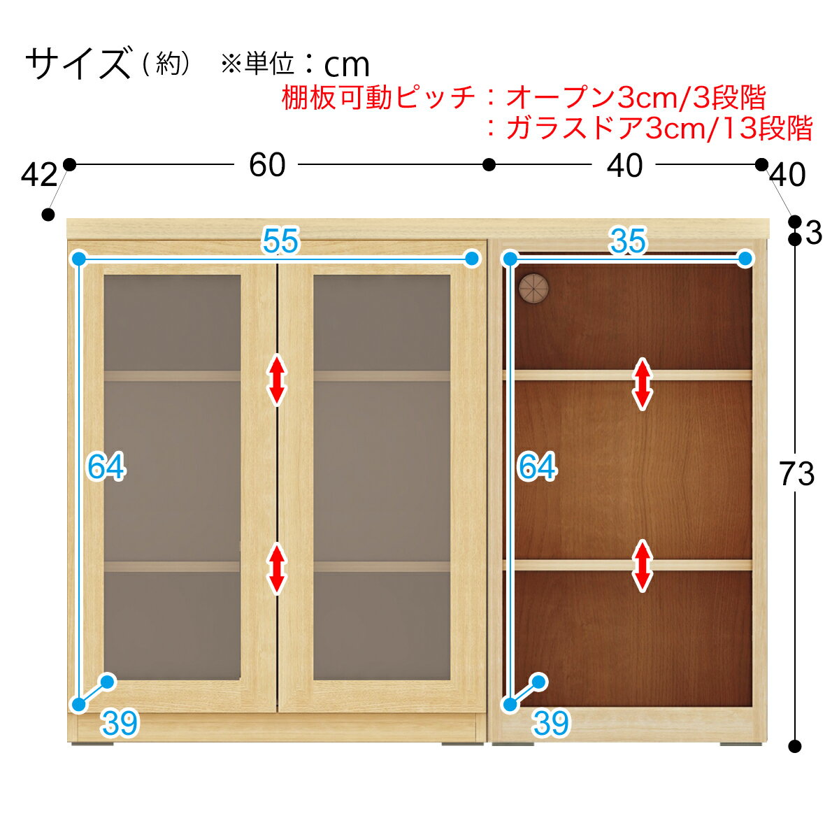 [幅101cm] ミドルボード (ポルテLBR 100SB-T/40SB-O/60SB-G)   【5年保証】