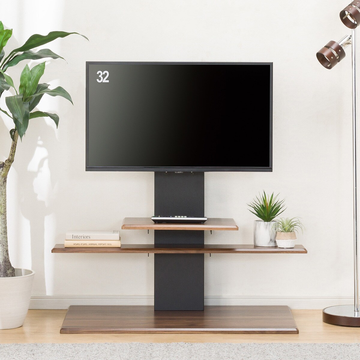 ■値下げ■ ニトリ テレビ台 壁寄せテレビスタンド HT01MBR サウンドバー棚板付き壁寄せテレビスタンド(HT01MBR) | ニトリの