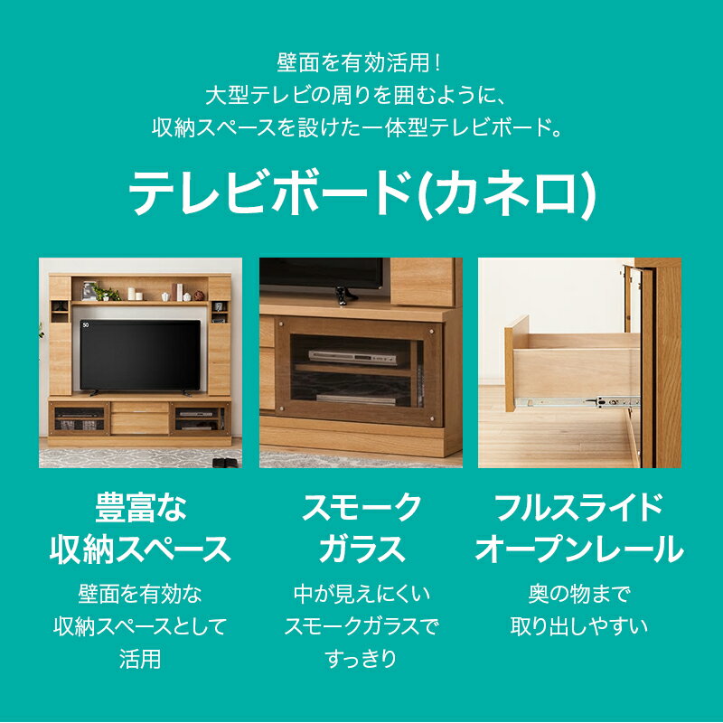 幅170cm] テレビボード(カネロ 170セット) 【完成品・配送員設置