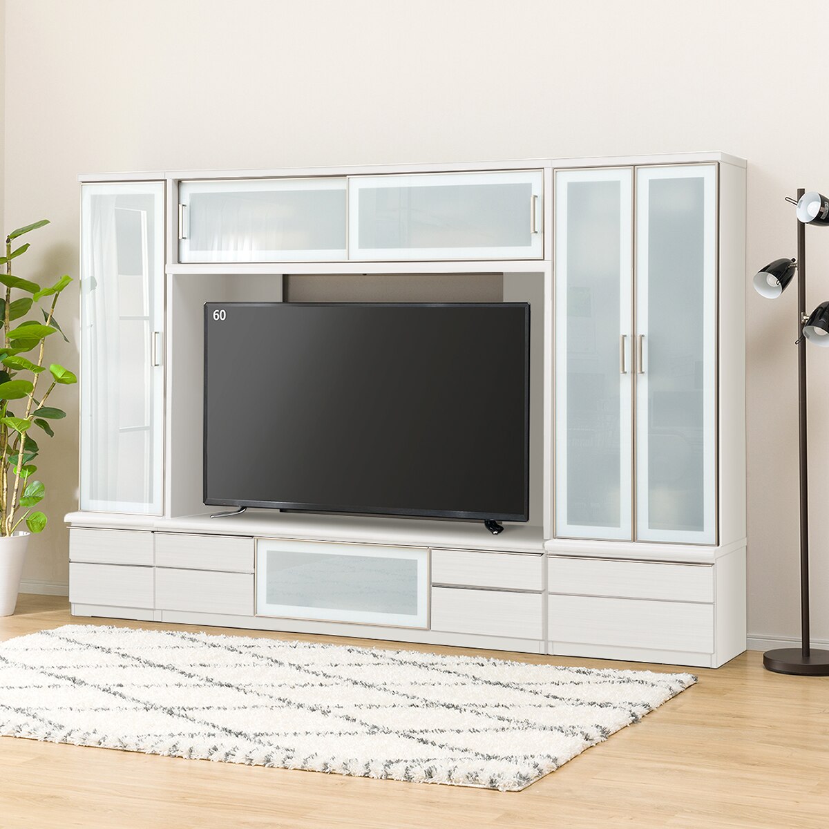 ニトリの[幅260cm] テレビボードセット (ポスティアN160WH/キャビネット60WH/キャビネット40WH)  【配送員設置】 【5年保証】(テレビ台)