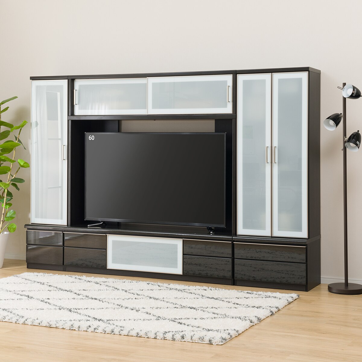 ニトリの[幅260cm] テレビボードセット (ポスティアN160BK/キャビネット60BK/キャビネット40BK)  【配送員設置】 【5年保証】(テレビ台)