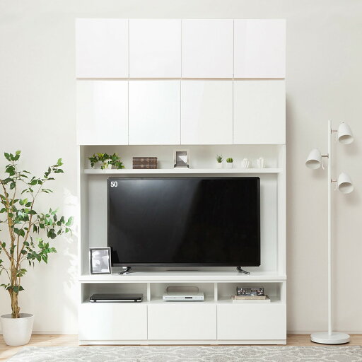 [幅150cm] TVボード上置セット (ポルテ150TV WH/上置 ポルテ150U WH)  【配送員設置】 【5年保証】