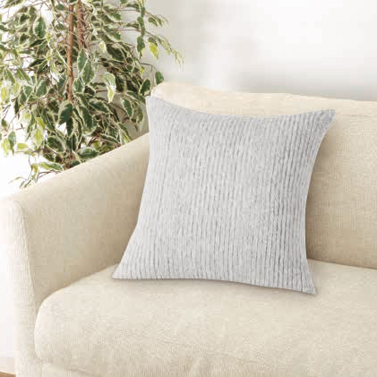 クッションカバー(STファー グレー cSCq4)　  デコホーム