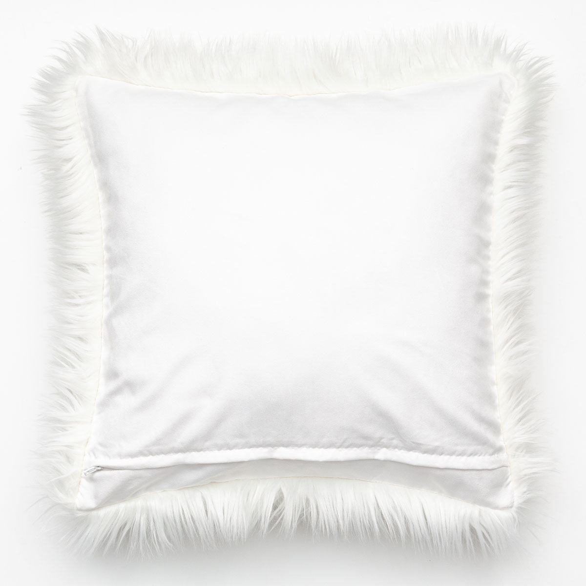 クッションカバー(ロングファーアイボリーcSCq7)　  デコホーム