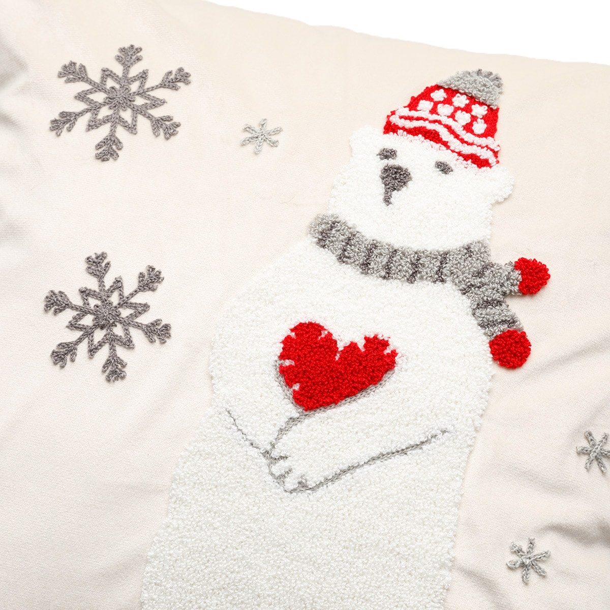 クッションカバー(ハートベア アイボリー gSCy10a) デコホーム